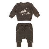 L'oved Baby Printed Fleece Sweatshirt & Jogger Set Bark Mountains Infant