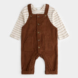 Petit Lem Corduroy Overall Set Mustang