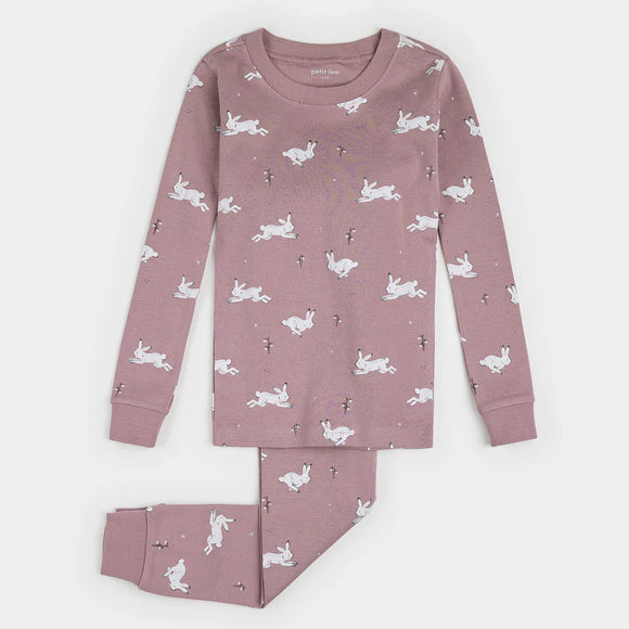 Petit Lem 2pc Pajamas Winter Hare on Elderberry