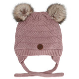 Calikids W2400 Knit 2 PomPom Hat Rose