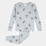 Petit Lem 2pc Pajama Set Chickadee Print on Pearl Blue