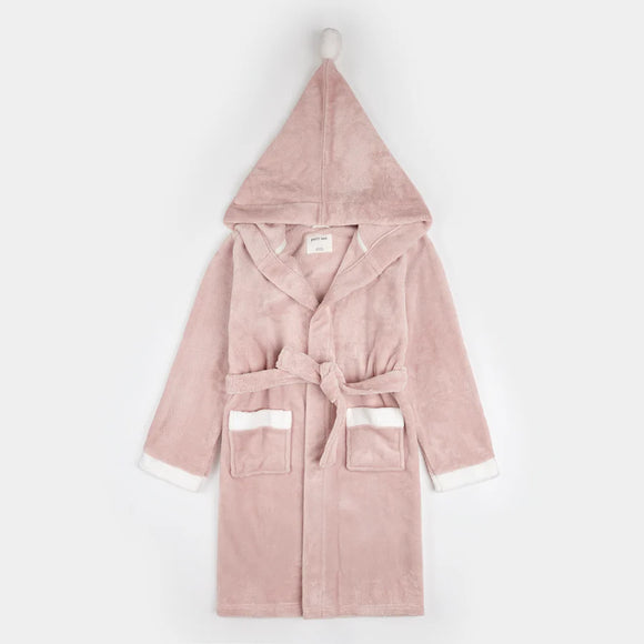 Petit Lem Hooded Robe Pom pom Pink Plush