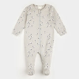 Petit Lem Sleeper Ribbed Fluffy Sheep Print on Lunar Rock