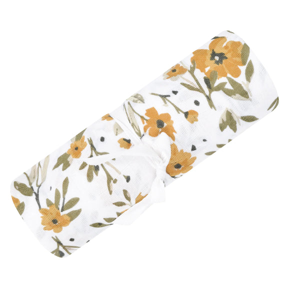 Perlimpinpin Cotton Muslin Swaddle Marigold