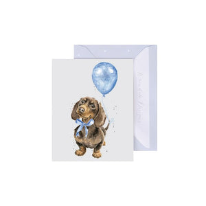 Gift Enclosure Card - Blue Sausage Dachshund