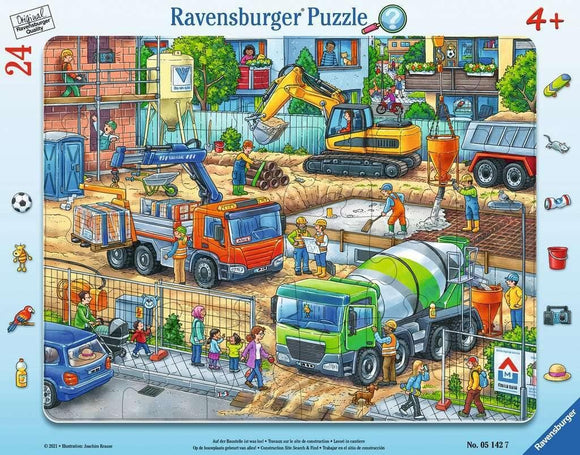 Ravensburger 24pc Tray Puzzle 05142 Construction Site Search & Find