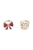 Great Pretenders 84530 Holiday Bow & Snowflake Ring Set