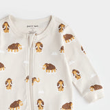 Petit Lem Sleeper Wooly Mammoth Print on Cream