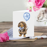 Gift Enclosure Card - Blue Sausage Dachshund