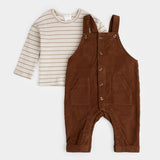 Petit Lem Corduroy Overall Set Mustang