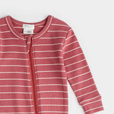 Petit Lem Rib Sleeper Raspberry Striped