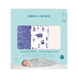 aden & anais Easy Swaddle Wraps Minky 3pk Scandinavian Sky