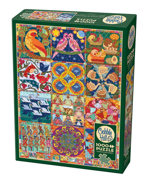 Cobble Hill 1000pc Puzzle 40049 Twelve Days of Christmas Quilt