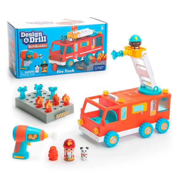 Educational Insights 4189 Design & Drill Bolt Buddies Fire Truck