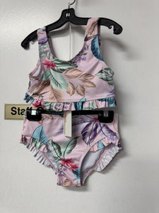 Mandarin & Co Bikini Open Back w/Ruffle Blushing Lilac Leaf Kids'