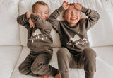 L'oved Baby Printed Fleece Sweatshirt & Jogger Set Bark Mountains Infant