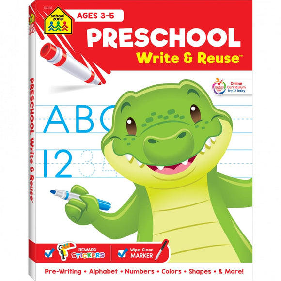 School Zone Pre-School Write & Re-Use Ages 3-5