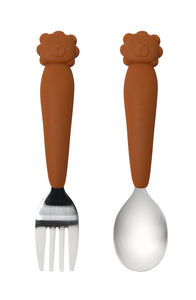 Loulou Lollipop Kid's Spoon/Fork Set - Lion