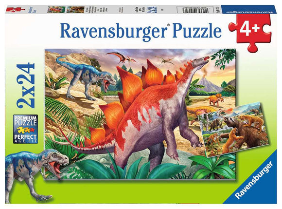 Ravensburger 2x24pc Puzzle 05179 Jurassic Wildlife