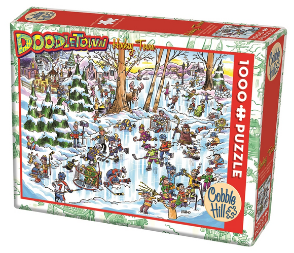 Cobble Hill 1000pc Puzzle 44506 Doodle Town: Hockey Town