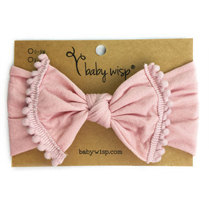 Baby Wisp Headband Pom Pom Dusty Rose BW1184