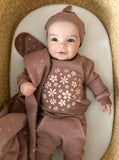 L'oved Baby Printed Fleece Sweatshirt & Jogger Set Rosewood Flower Infant